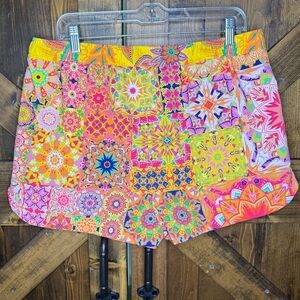Johnny Was Kaleida and Sunshine Board Shorts multi-colored blooms Women’s XL